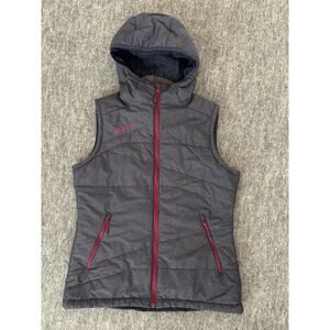 Mammut Puffer Vest Womens Medium Gray Quilted Hiking Hooded Outdoor Sporty